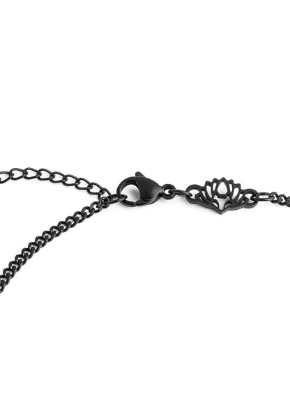 Cuban Chain Bracelet Matte Black 2 mm