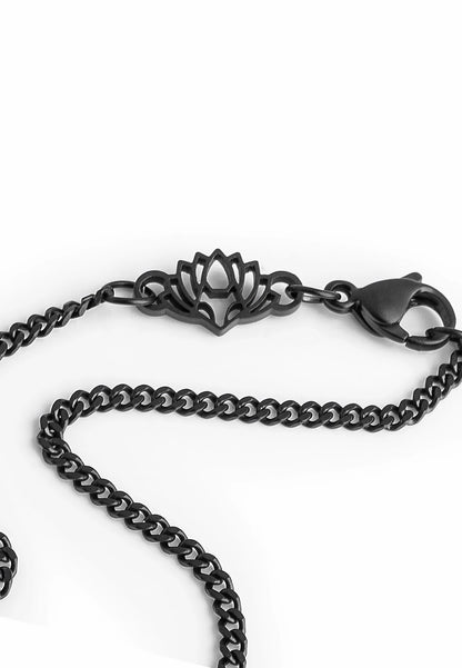 Cuban Chain Bracelet Matte Black 2 mm