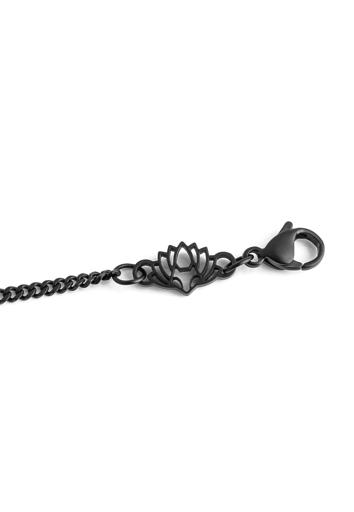 Cuban Chain Bracelet Matte Black 2 mm