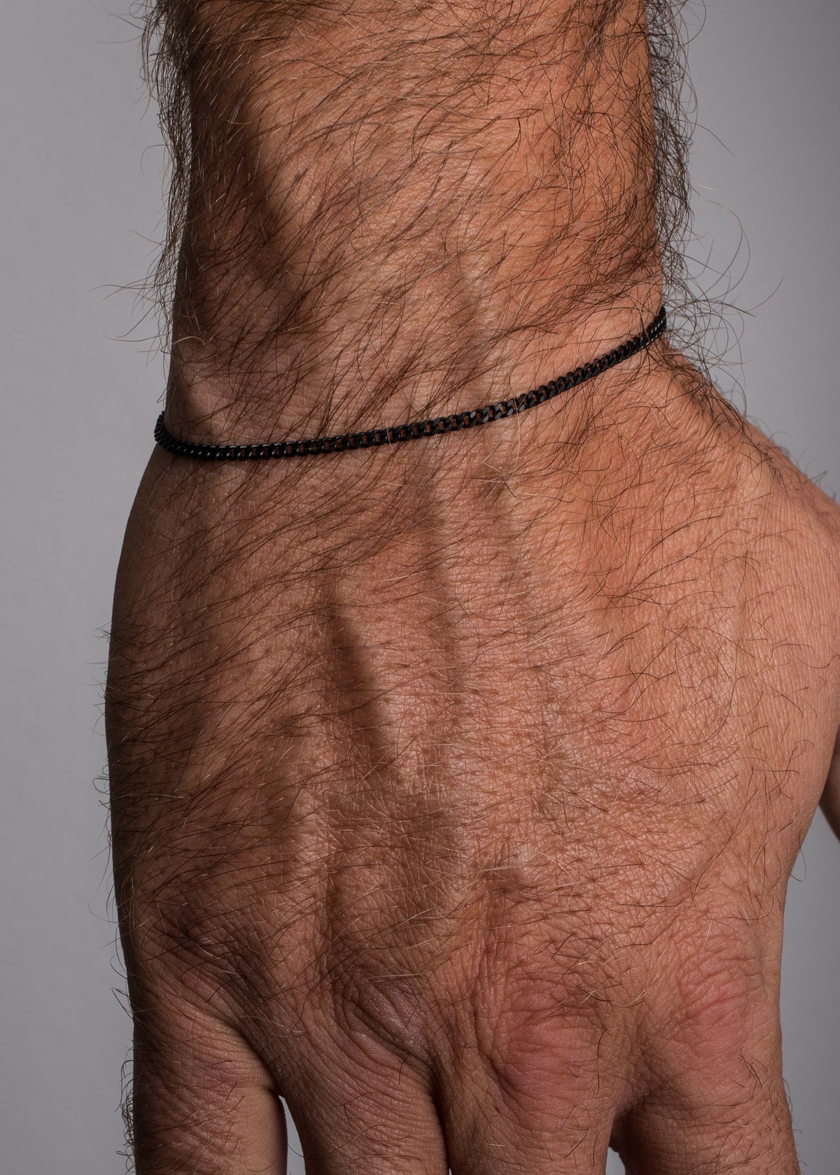 Cuban Chain Bracelet Matte Black 2 mm
