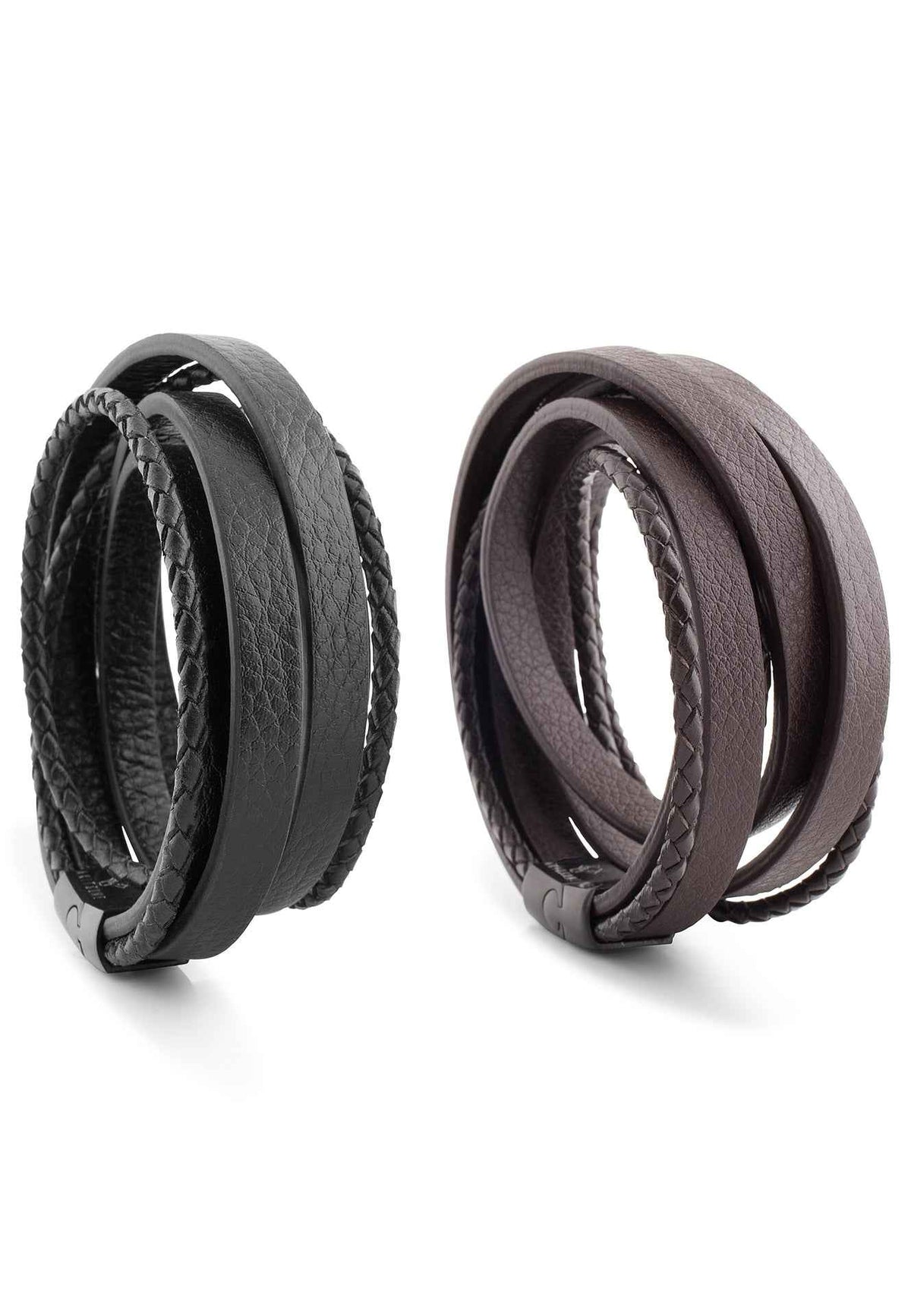 Dark Matter Synthetic Leather Bracelet - Black Brown