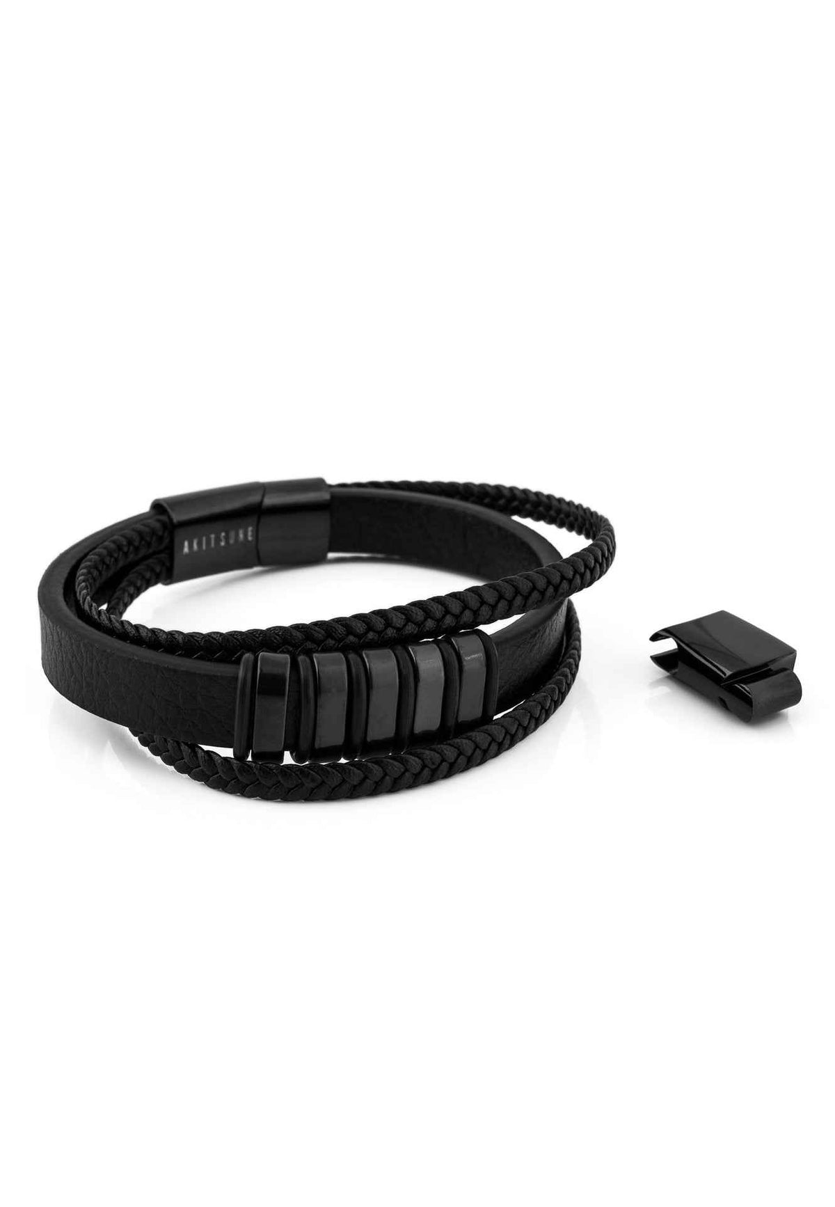 Fabula Leather Bracelet - Black Black