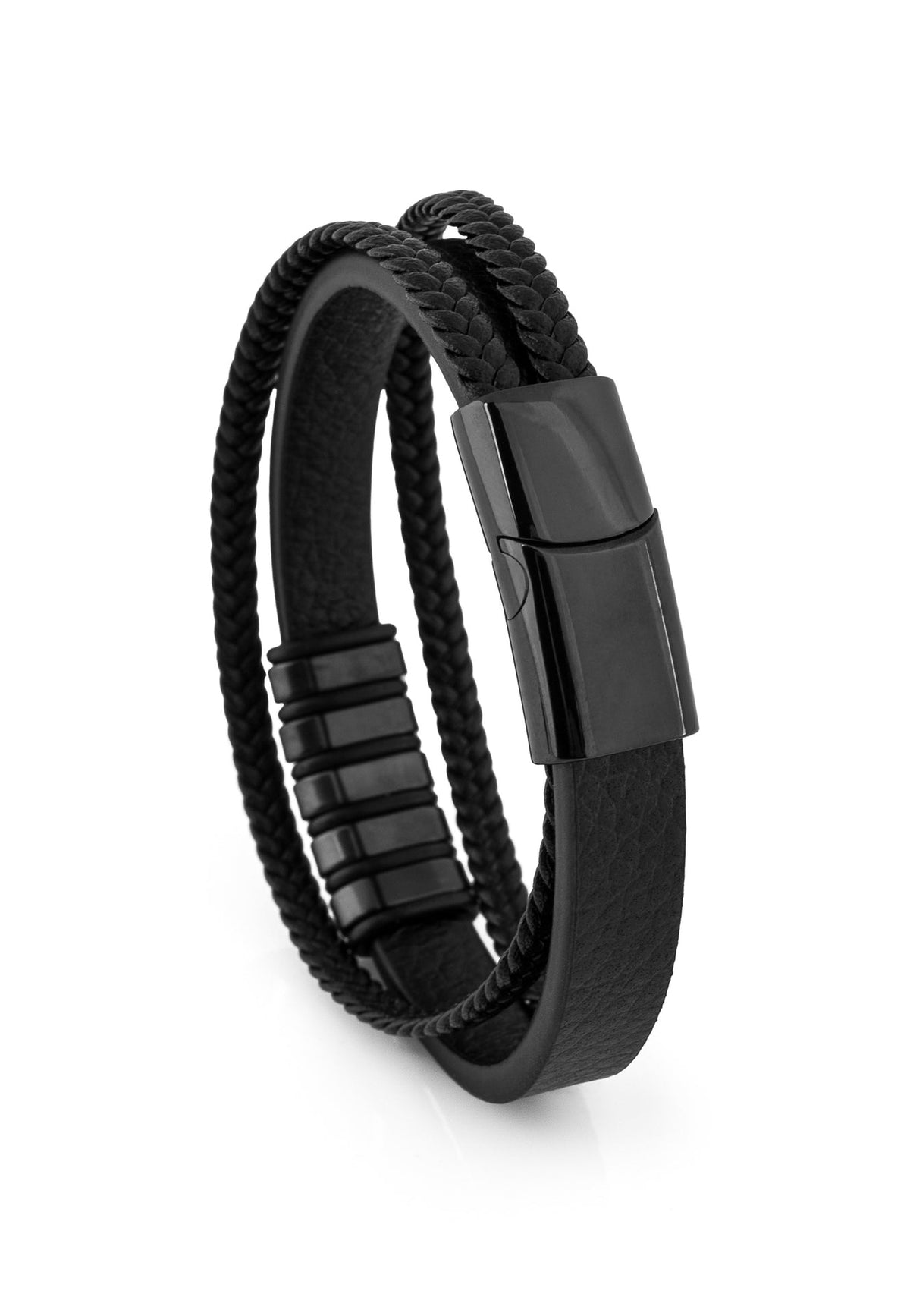 Fabula Leather Bracelet - Black Black