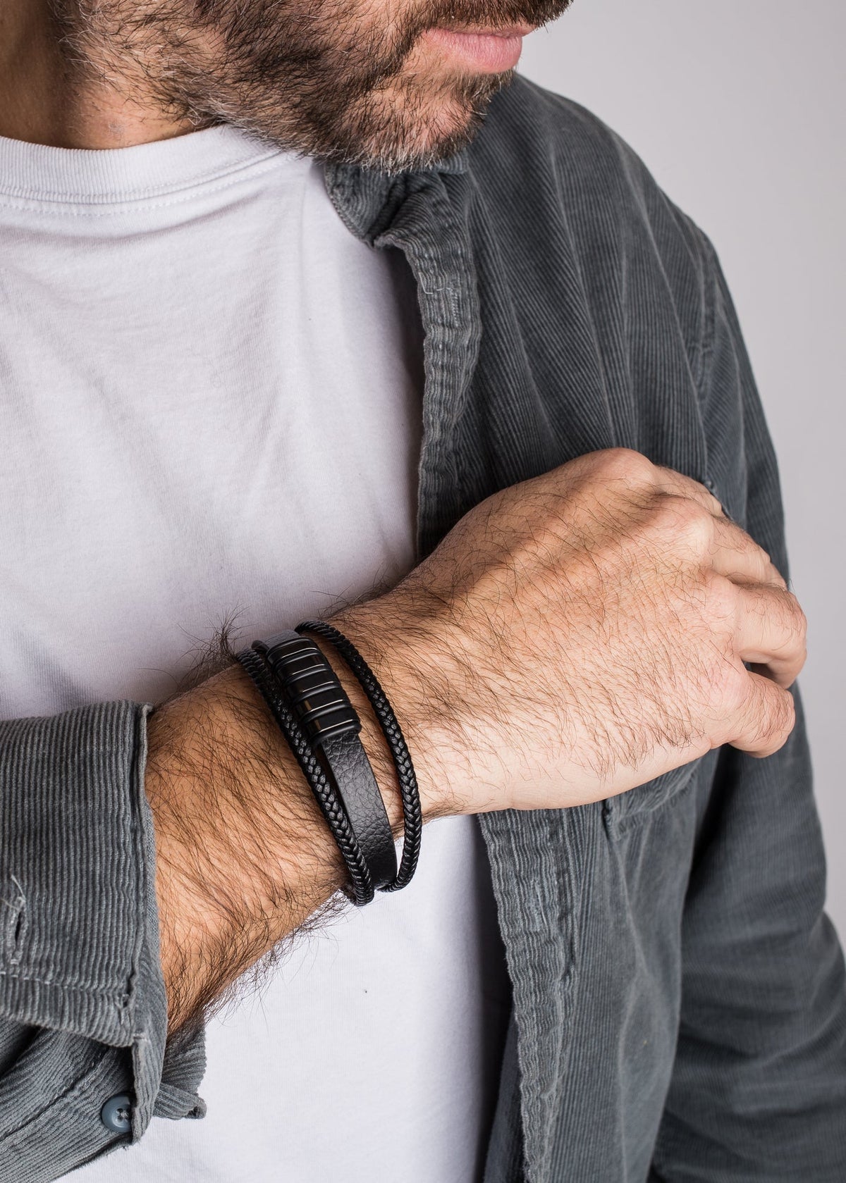 Fabula Leather Bracelet - Black Black