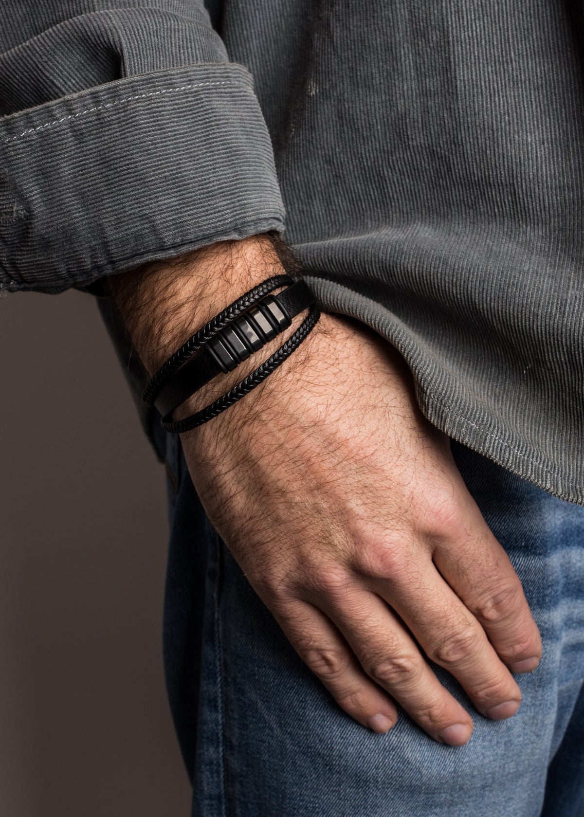 Fabula Leather Bracelet - Black Black