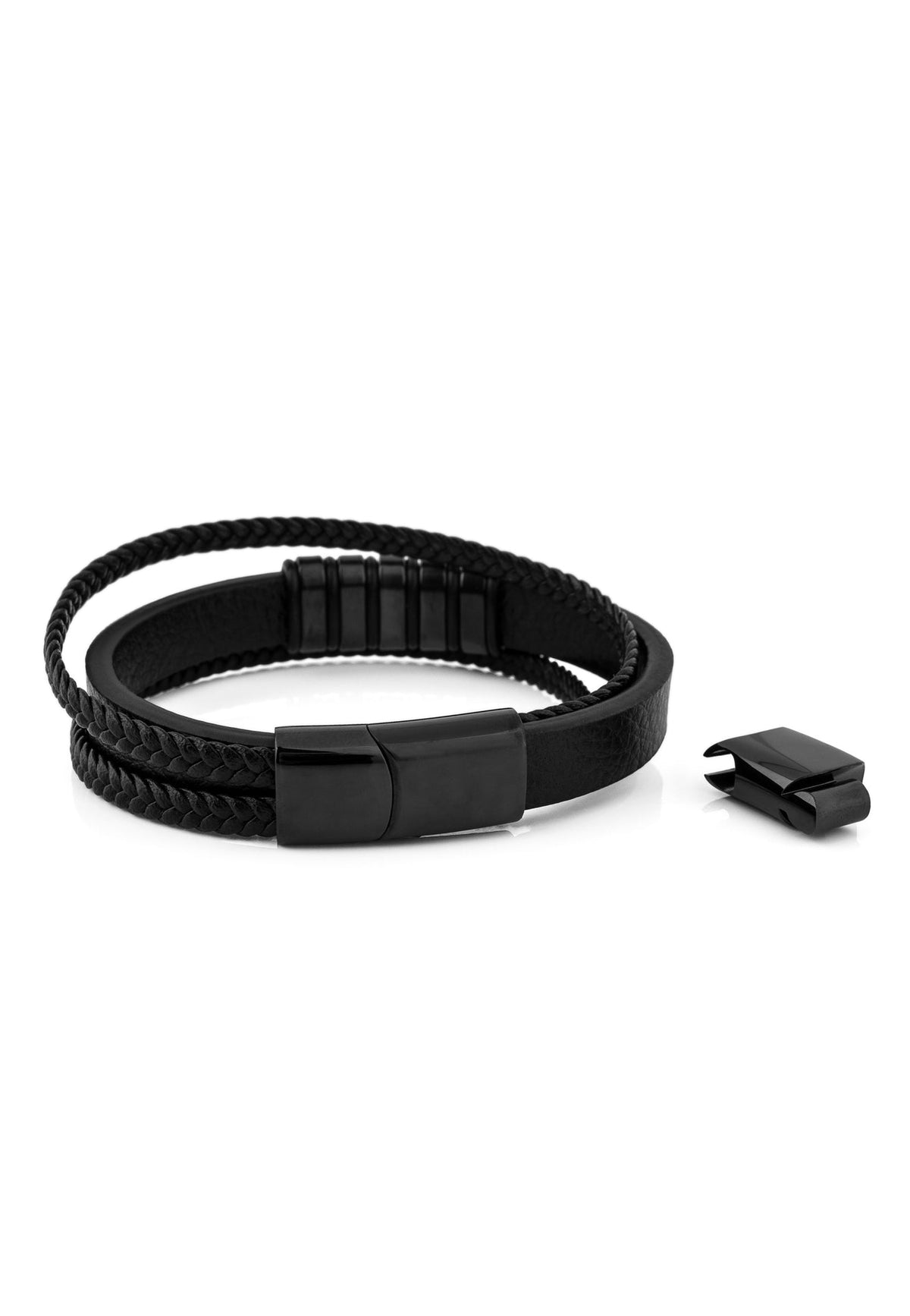 Fabula Leather Bracelet - Black Black