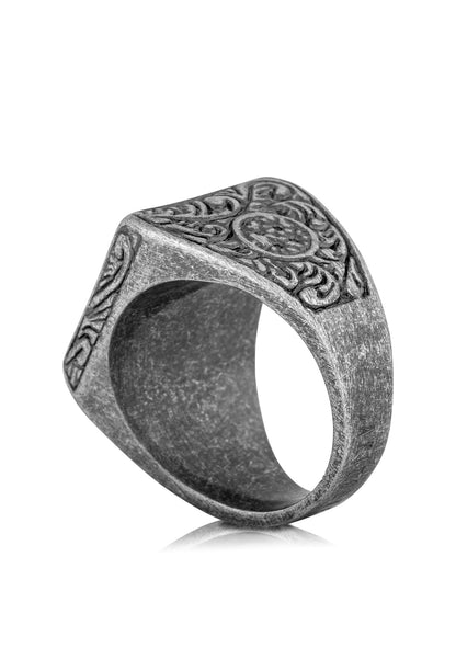 Floral Ring Antique Silver