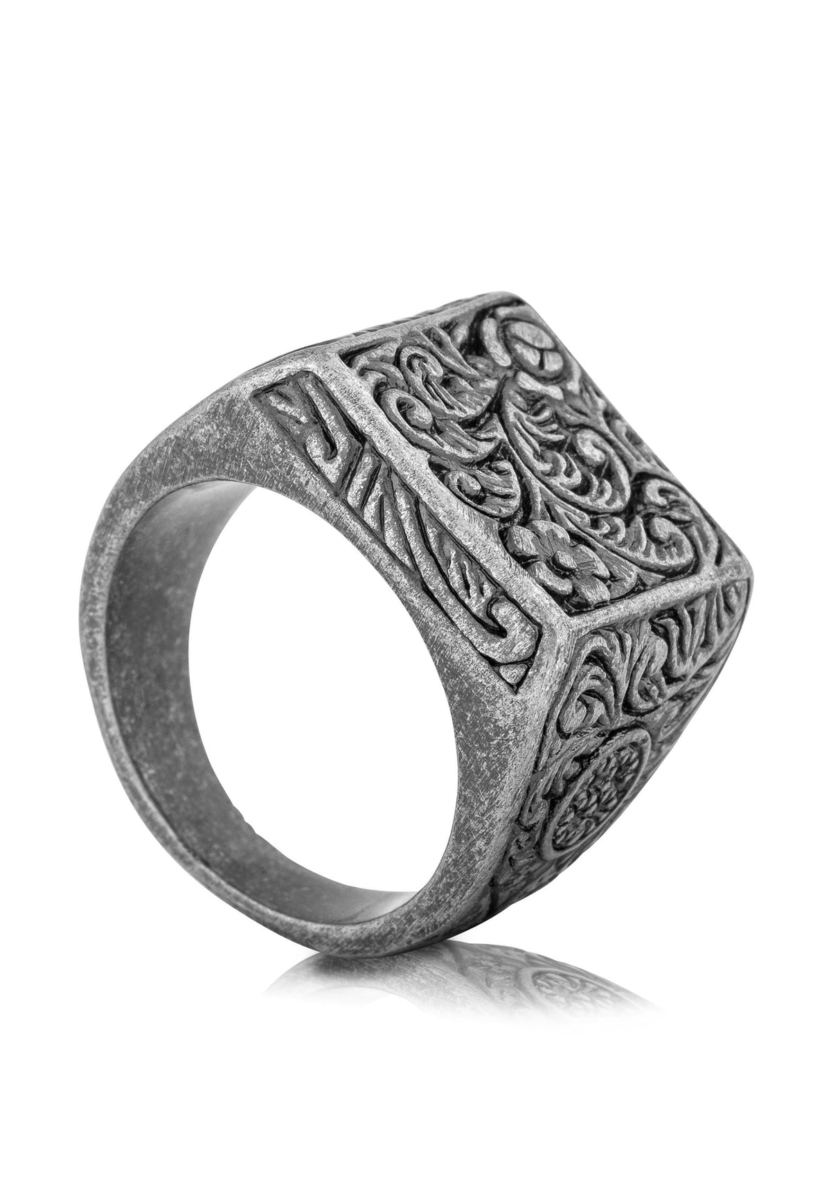 Floral Ring Antique Silver