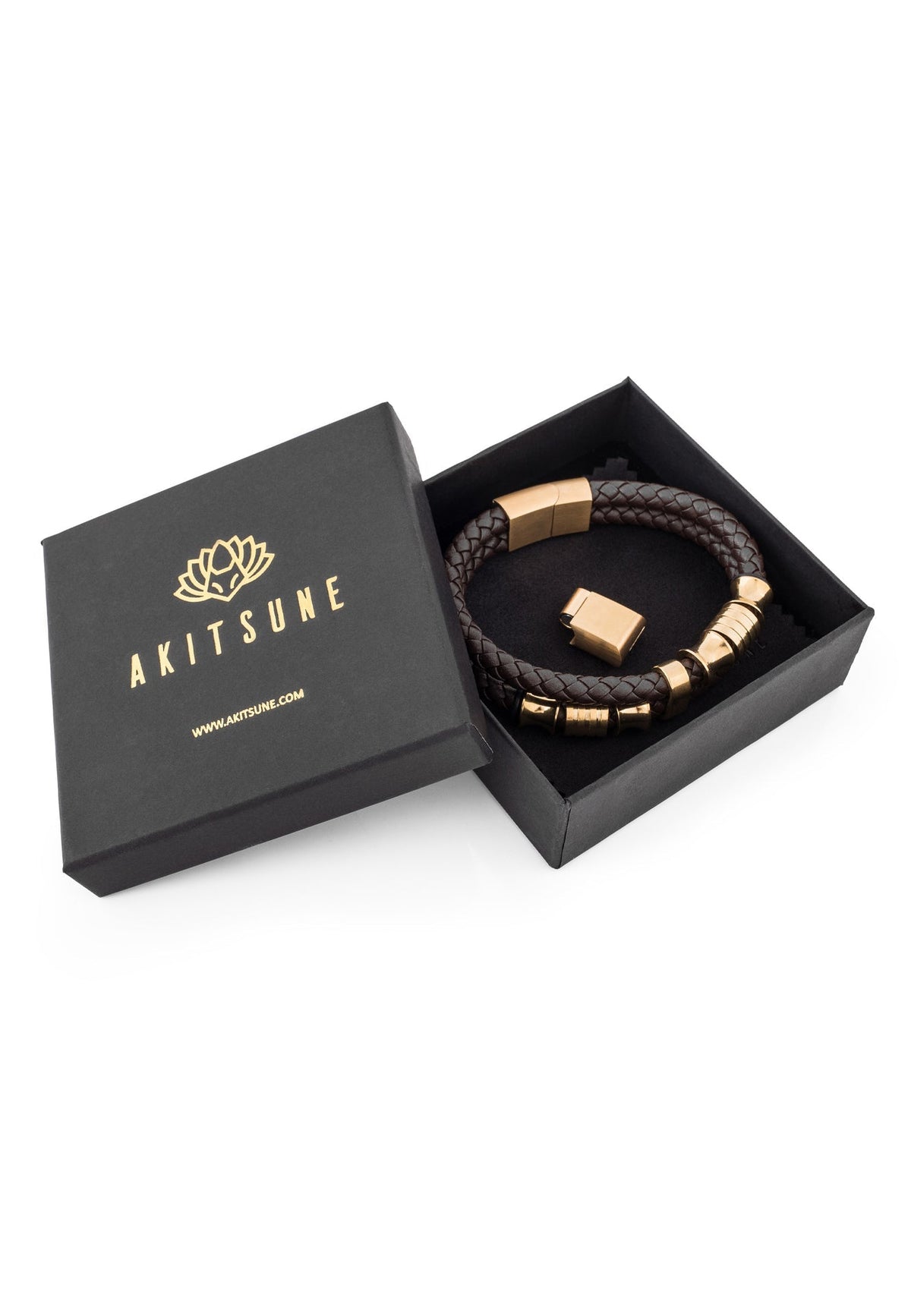 Gracilitas Leather Bracelet Gold - Black