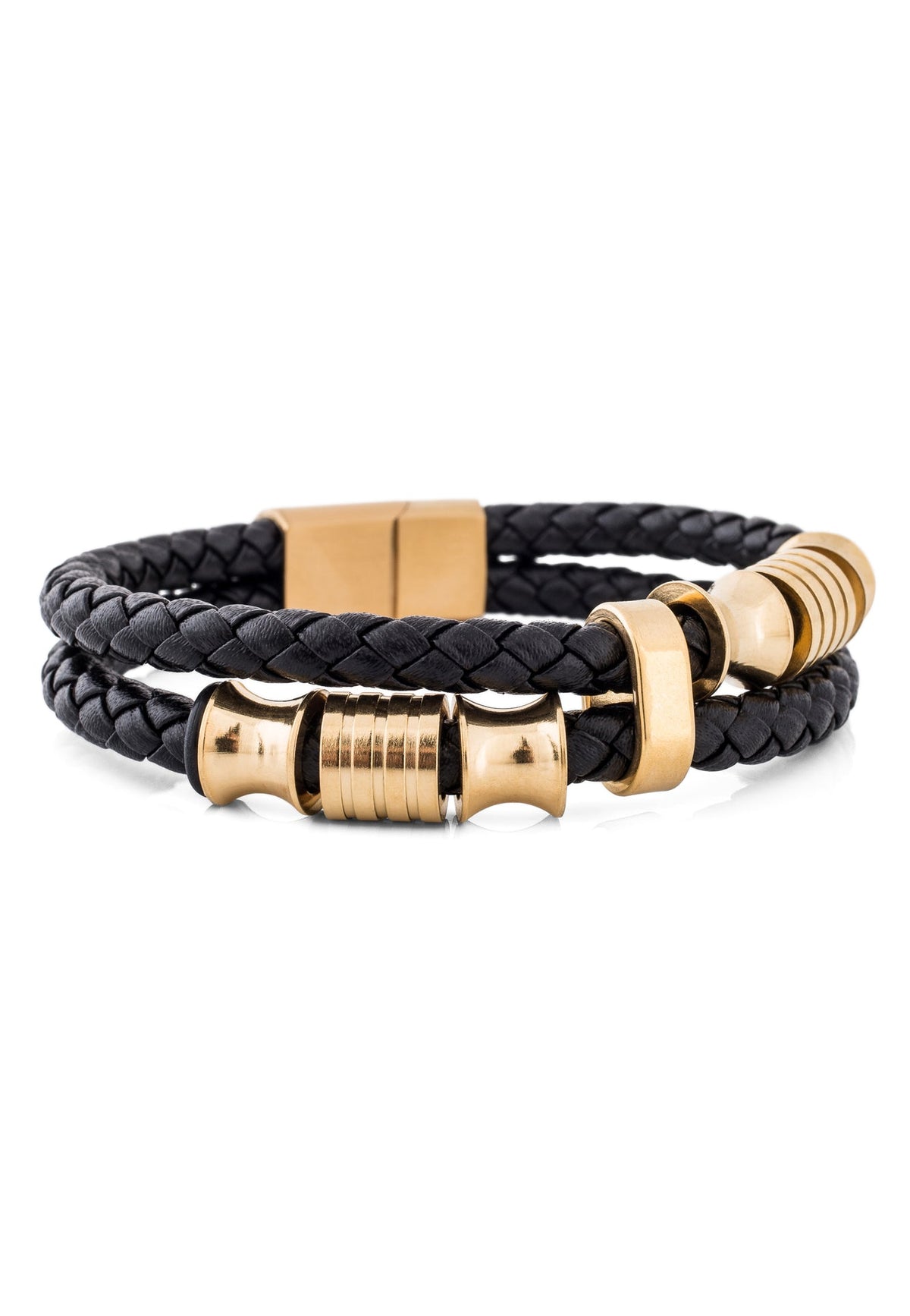 Gracilitas Leather Bracelet Gold - Black