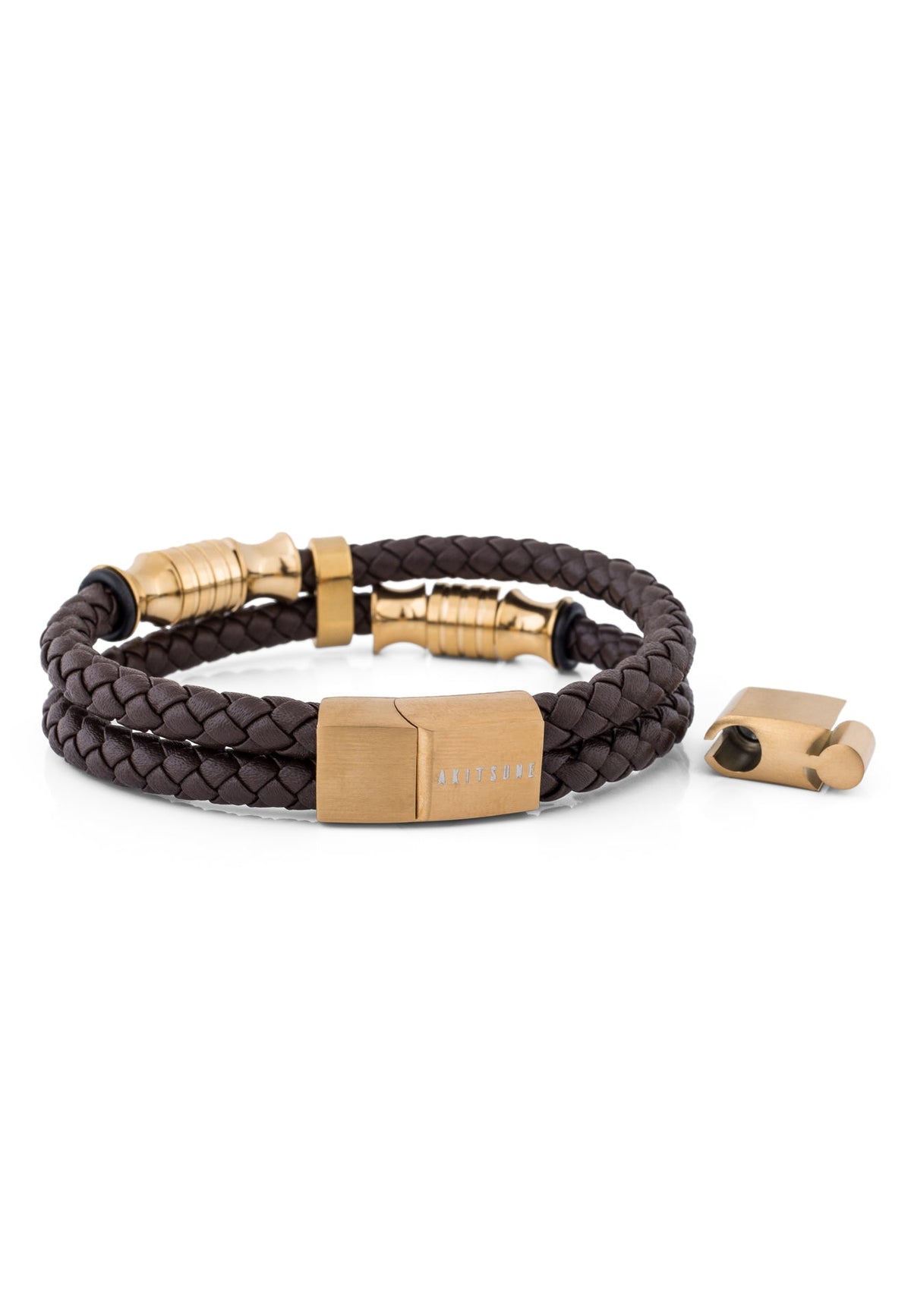 Gracilitas Leather Bracelet Gold - Brown