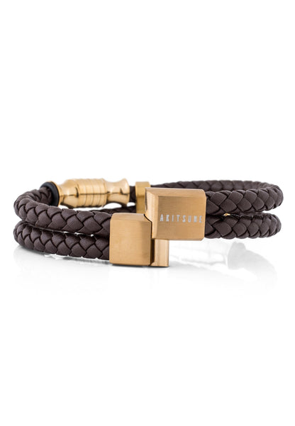 Gracilitas Leather Bracelet Gold - Brown