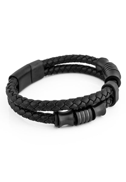 Gracilitas Leather Bracelet Matte Black - Black