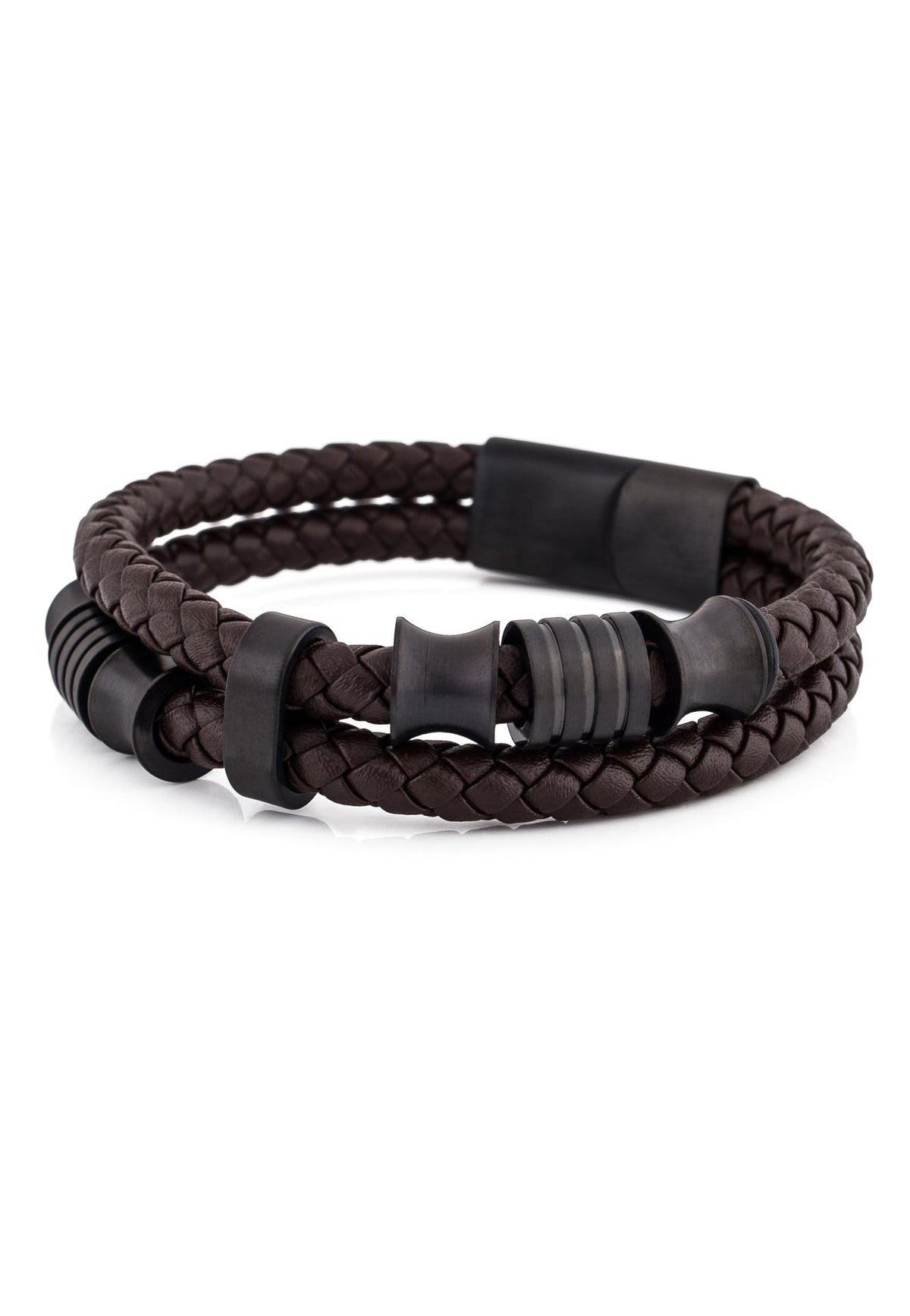 Gracilitas Leather Bracelet Matte Black - Brown