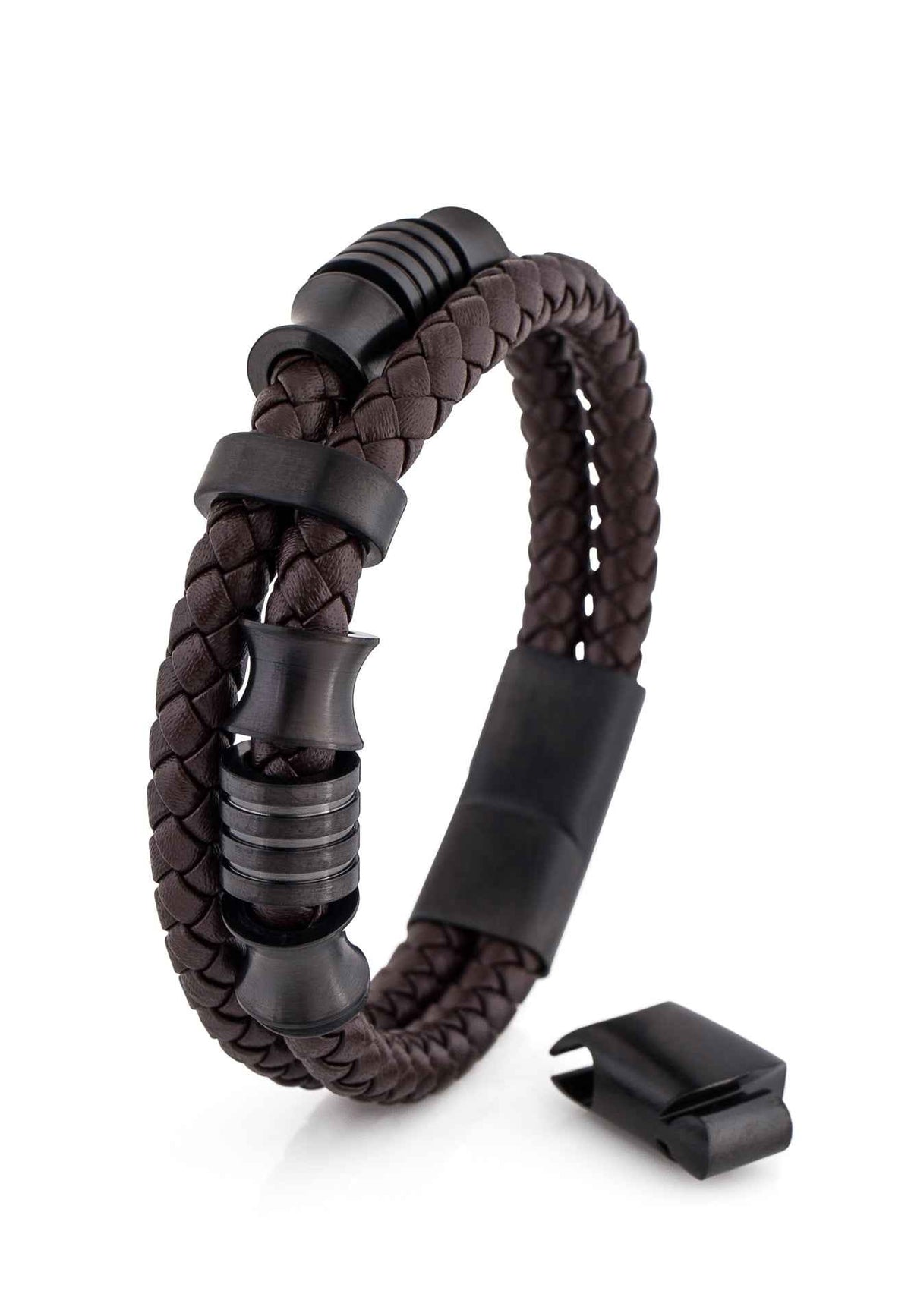 Gracilitas Leather Bracelet Matte Black - Brown
