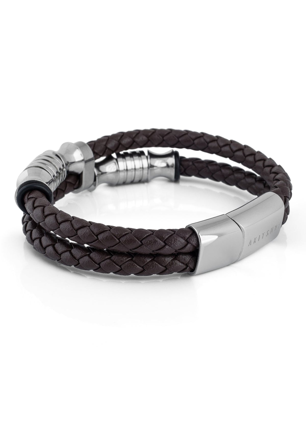 Gracilitas Leather Bracelet Silver - Brown