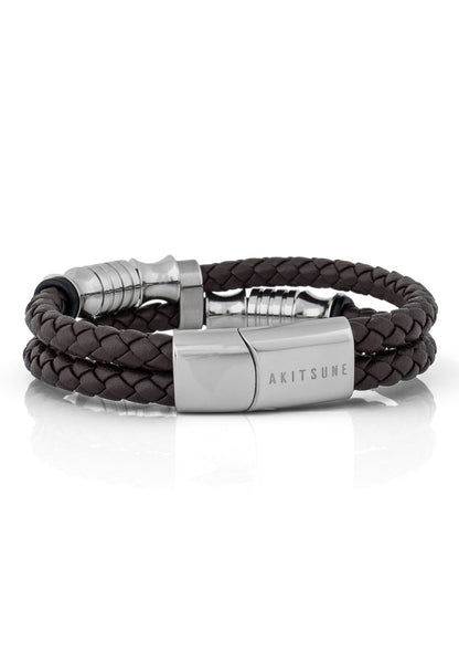 Gracilitas Leather Bracelet Silver - Brown