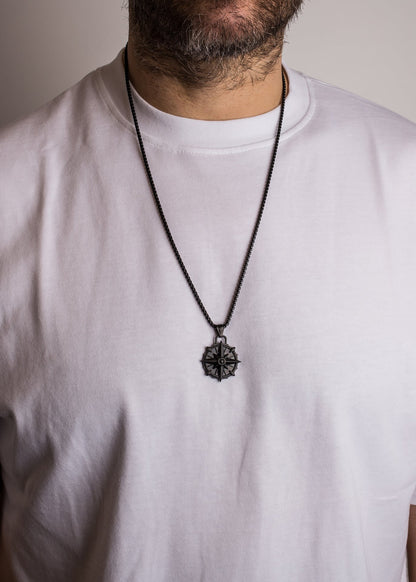 Guidance Pendant / Necklace Matte Black 70 cm
