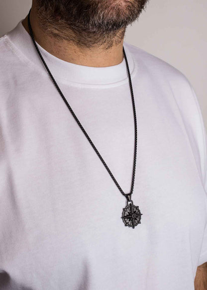 Guidance Pendant / Necklace Matte Black 70 cm