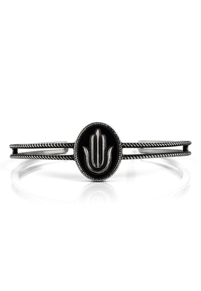 Hamsa Bangle Antique Silver