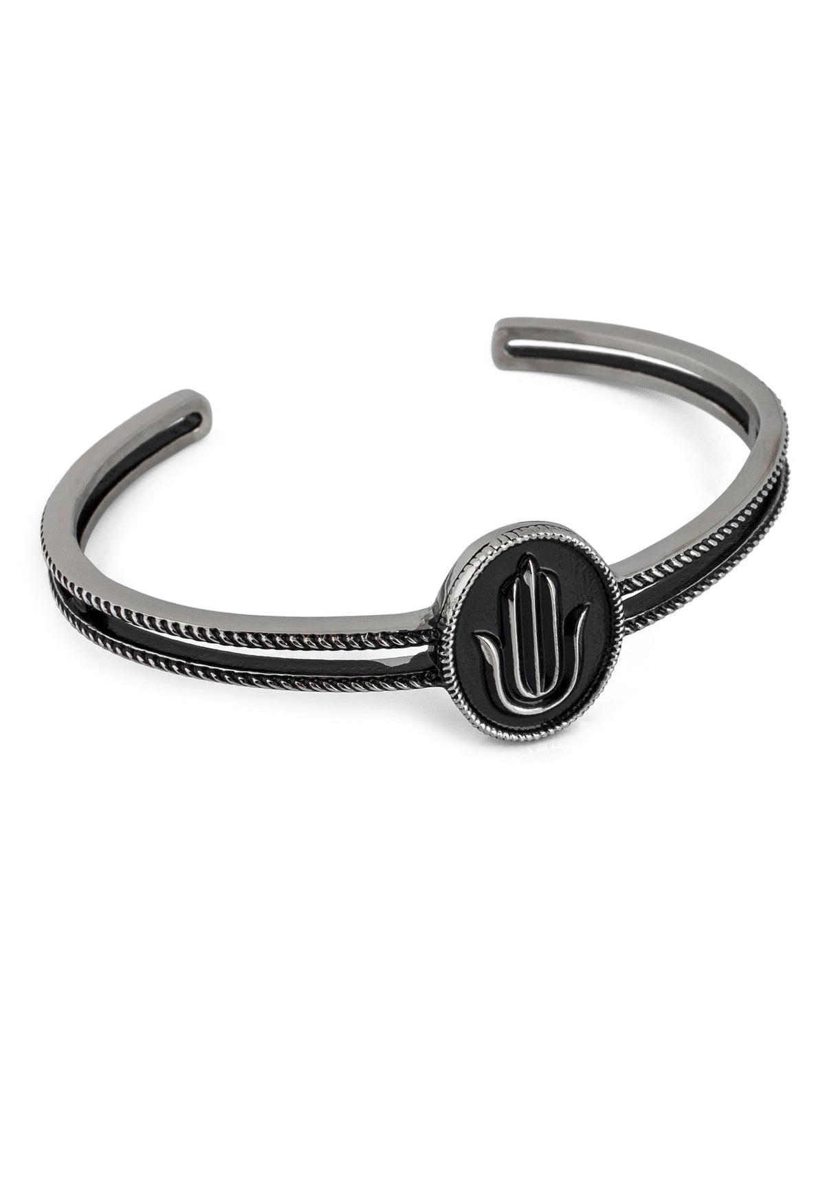 Hamsa Bangle Antique Silver