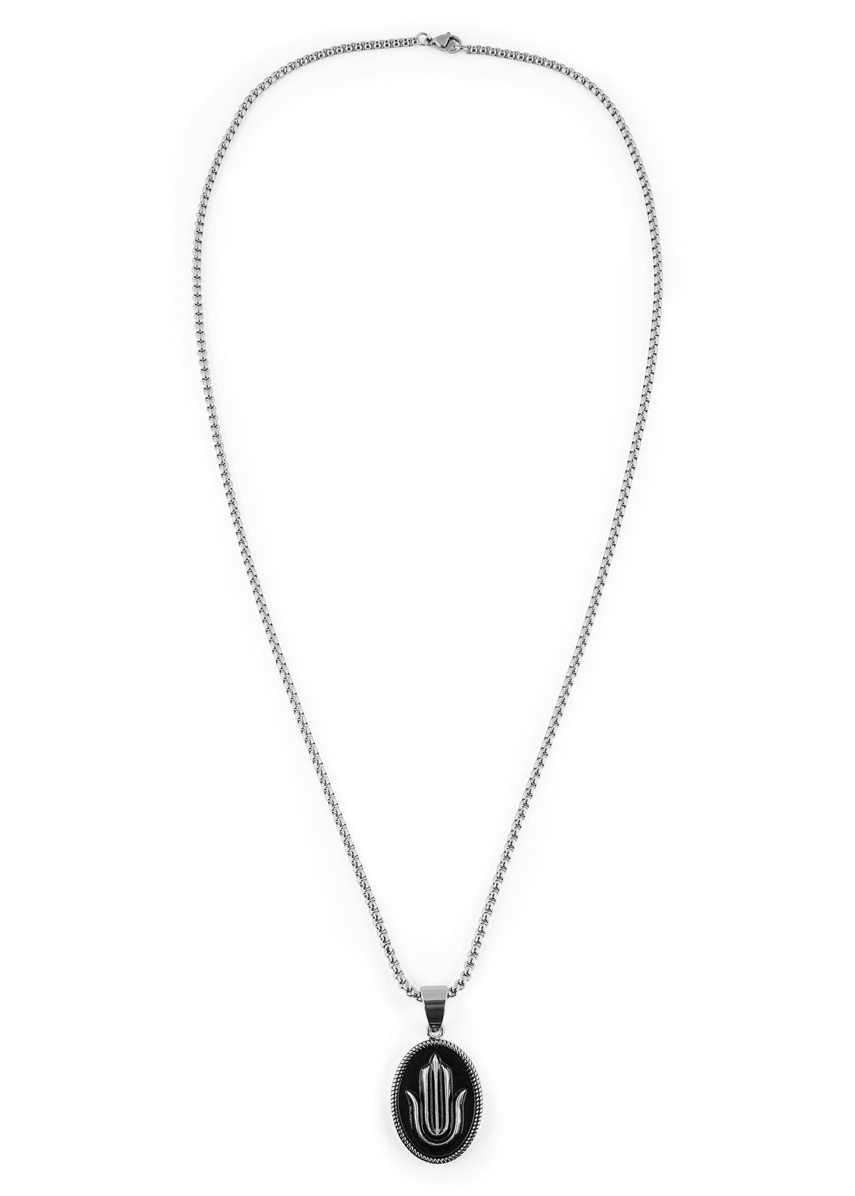 Hamsa Pendant / Necklace Silver 70 cm
