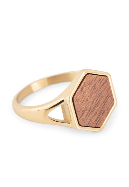 Lignum Ring Gold-Wood