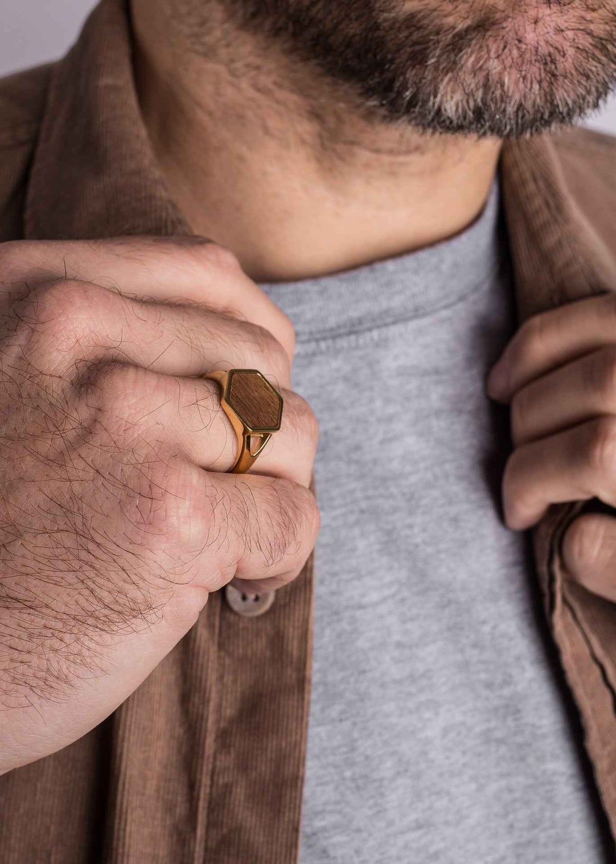 Lignum Ring Gold-Wood