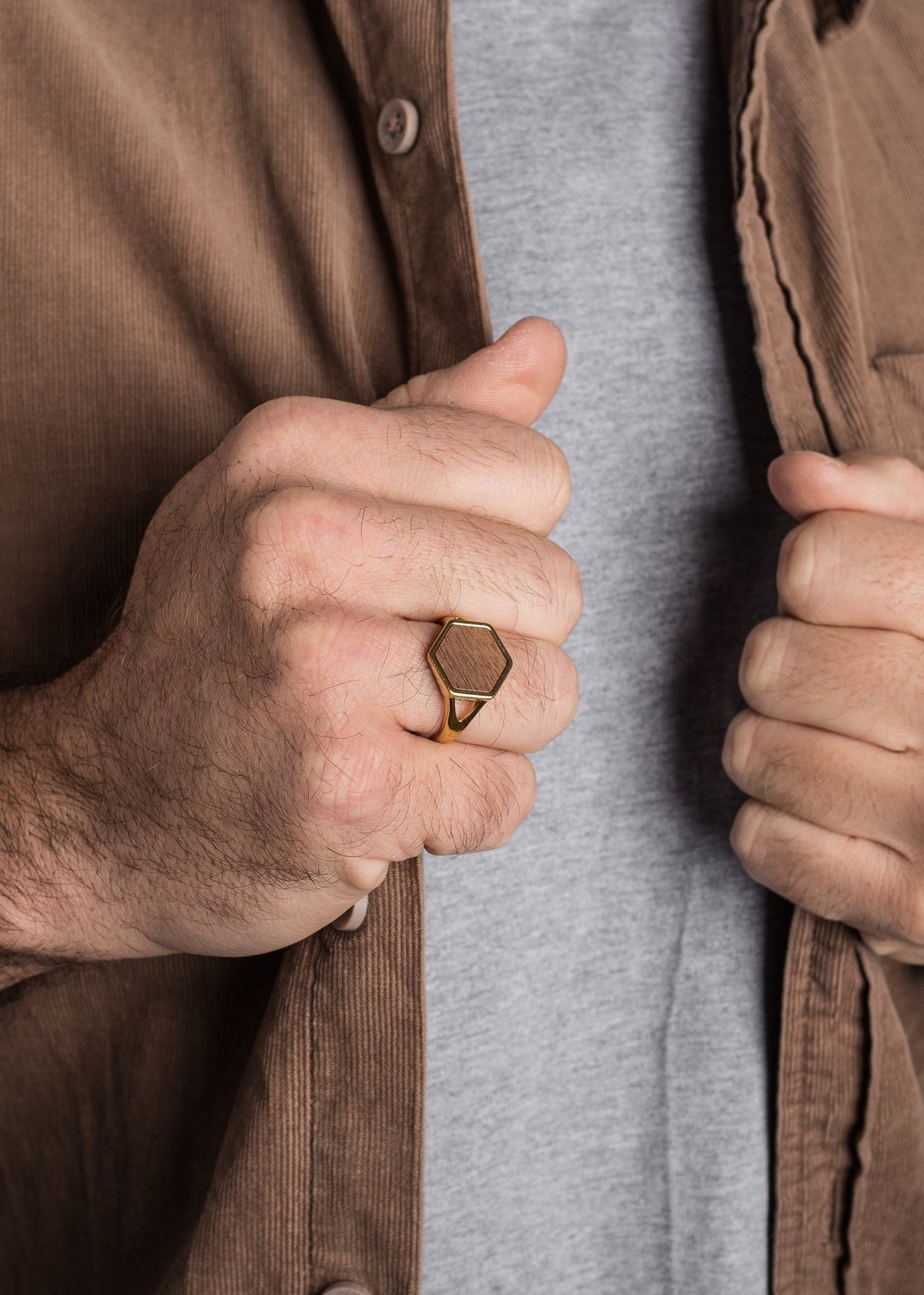 Lignum Ring Gold-Wood
