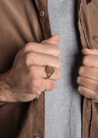 Lignum Ring Gold-Wood