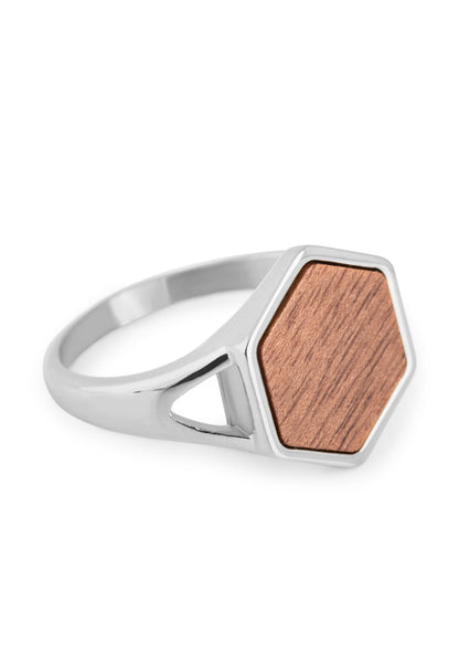 Lignum Ring Silver-Wood