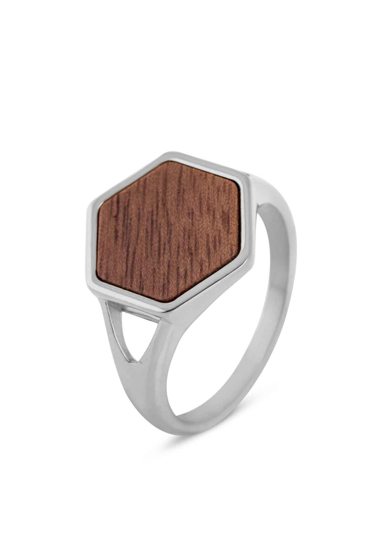 Lignum Ring Silver-Wood