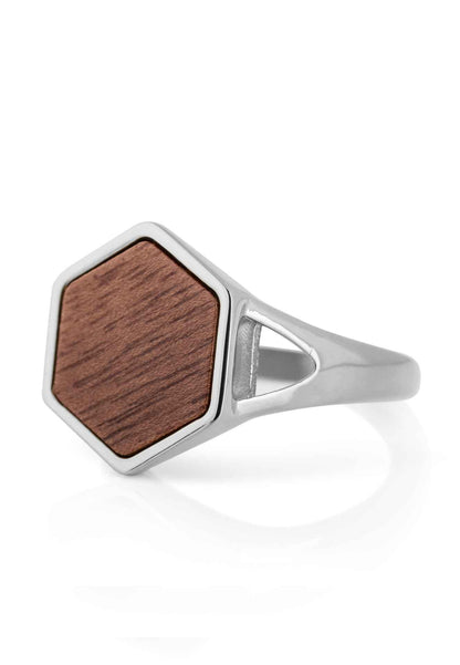 Lignum Ring Silver-Wood