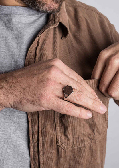 Lignum Ring Silver-Wood