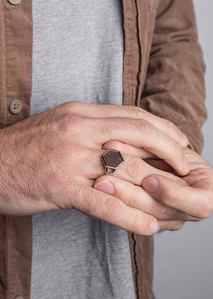 Lignum Ring Silver-Wood