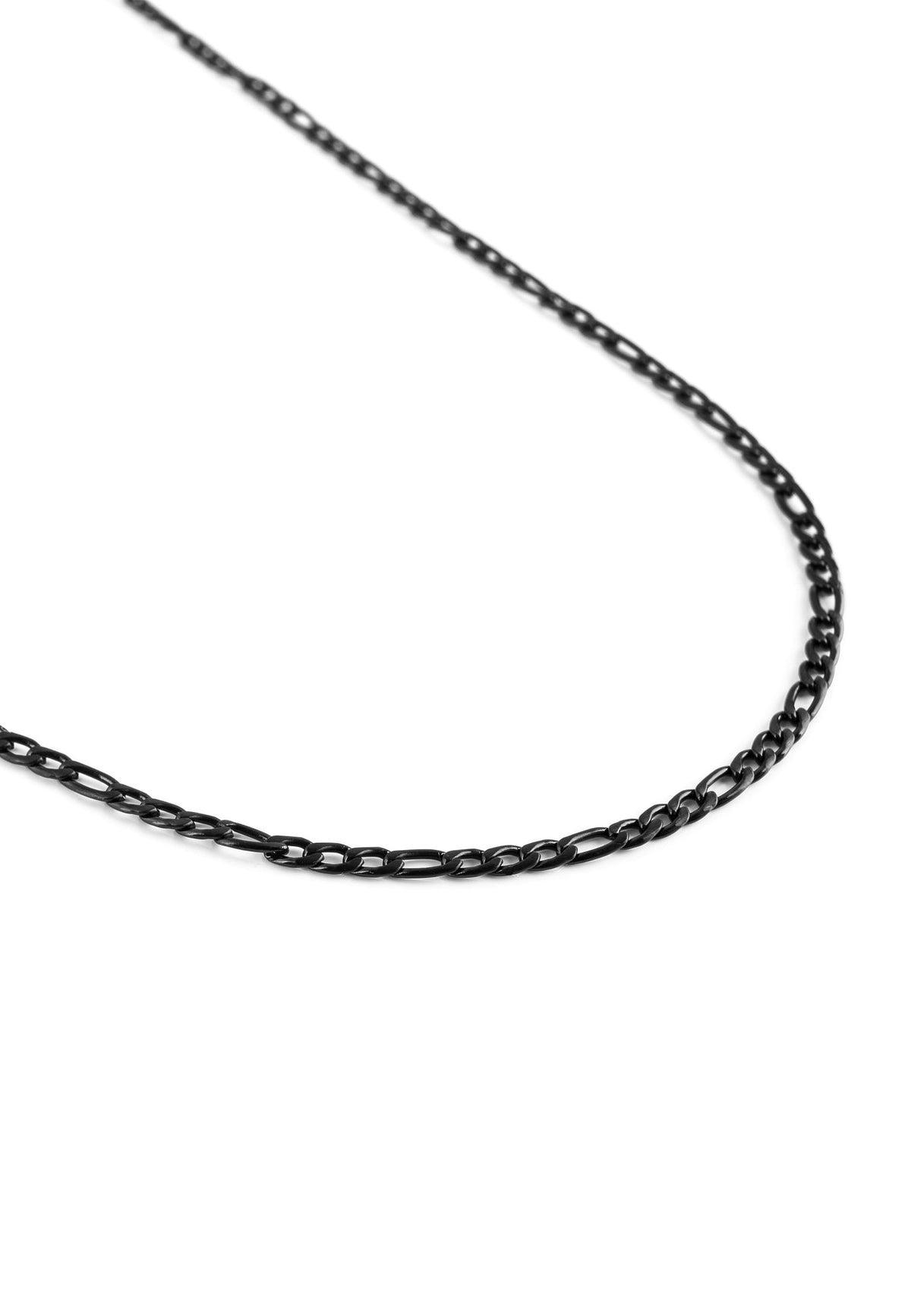 Figaro Chain Magnas Matte Black - 70cm - 3mm