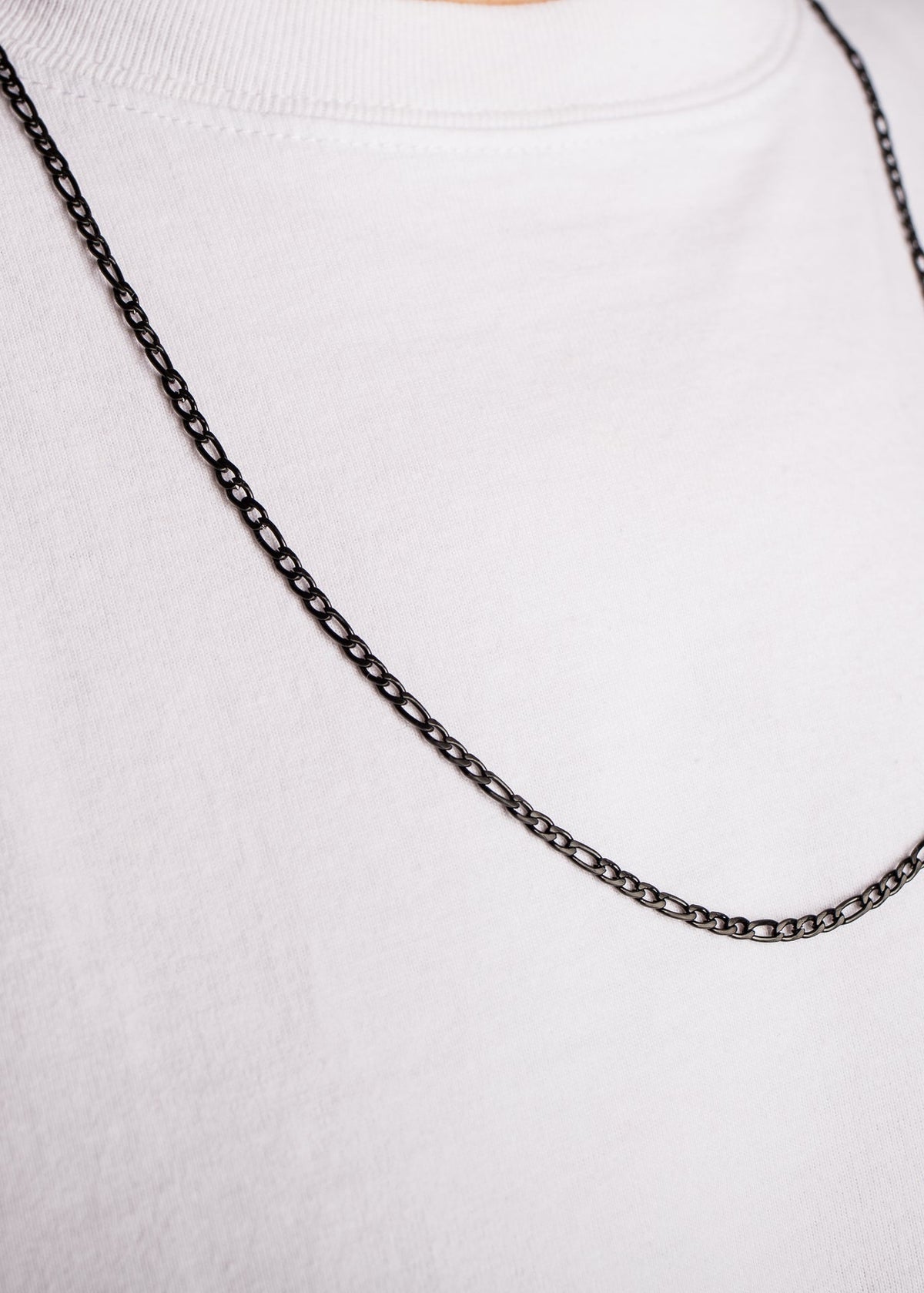 Figaro Chain Magnas Matte Black - 70cm - 3mm