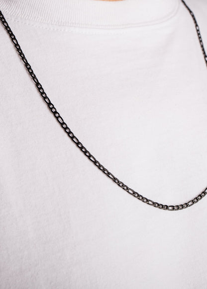 Figaro Chain Magnas Matte Black - 70cm - 3mm