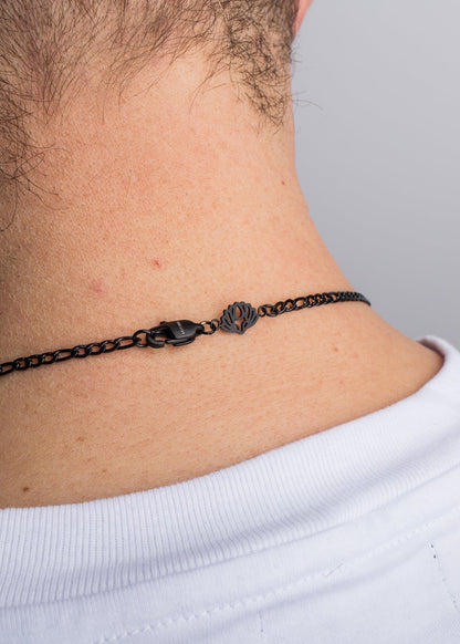 Figaro Chain Magnas Matte Black - 70cm - 3mm