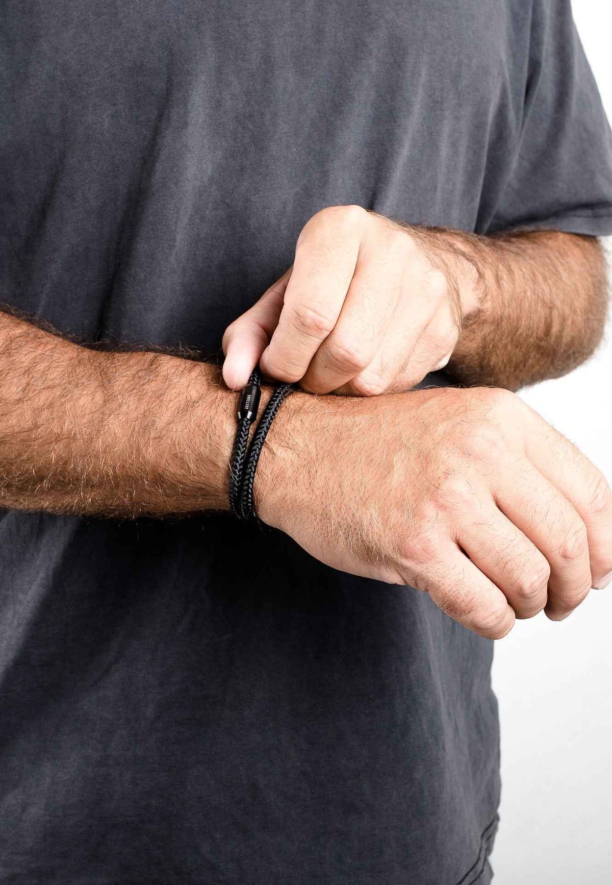 Mare Nylon Bracelet Matte Black - Black