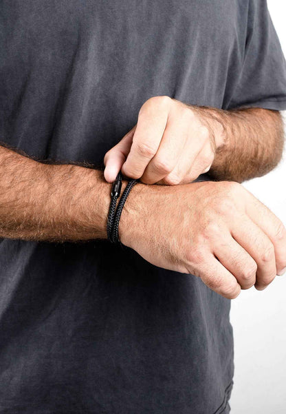 Mare Nylon Bracelet Matte Black - Black