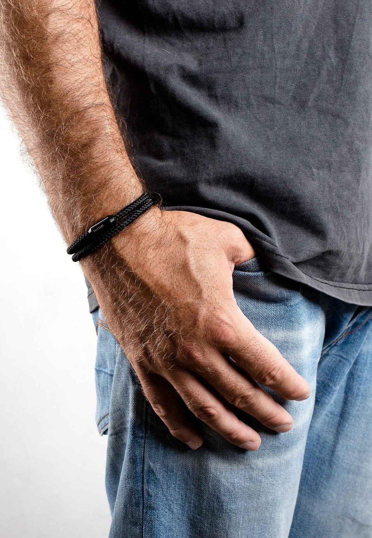 Mare Nylon Bracelet Matte Black - Black