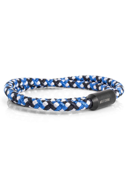 Mare Nylon Bracelet Matte Black - Blue-White