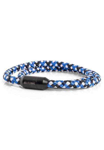 Mare Nylon Bracelet Matte Black - Blue-White