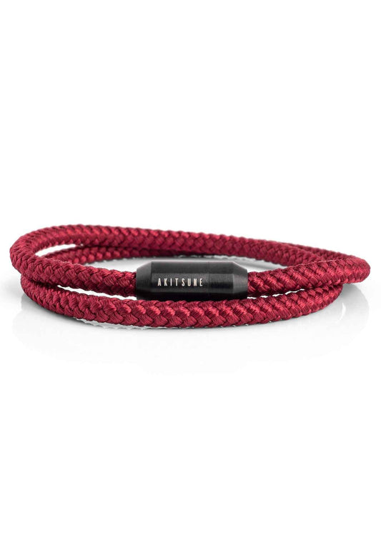 Mare Nylon Bracelet Matte Black - Maroon