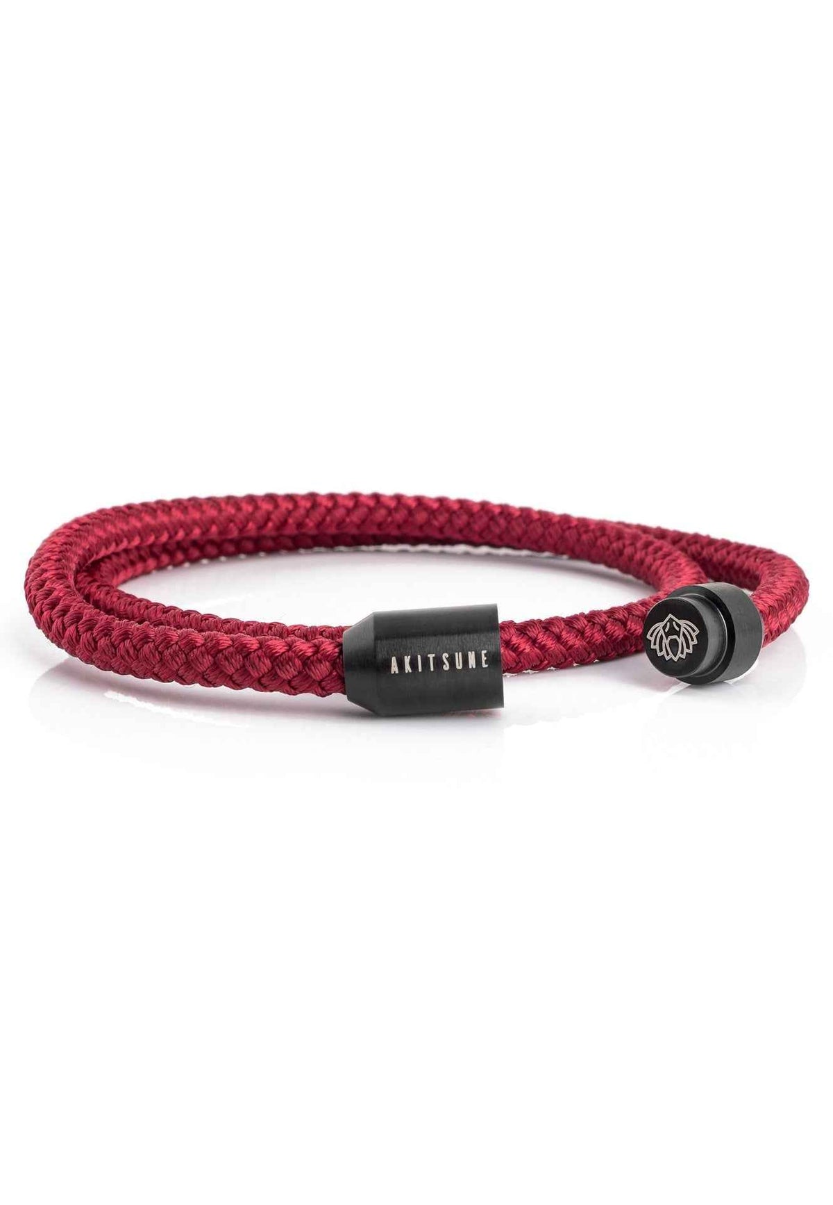 Mare Nylon Bracelet Matte Black - Maroon
