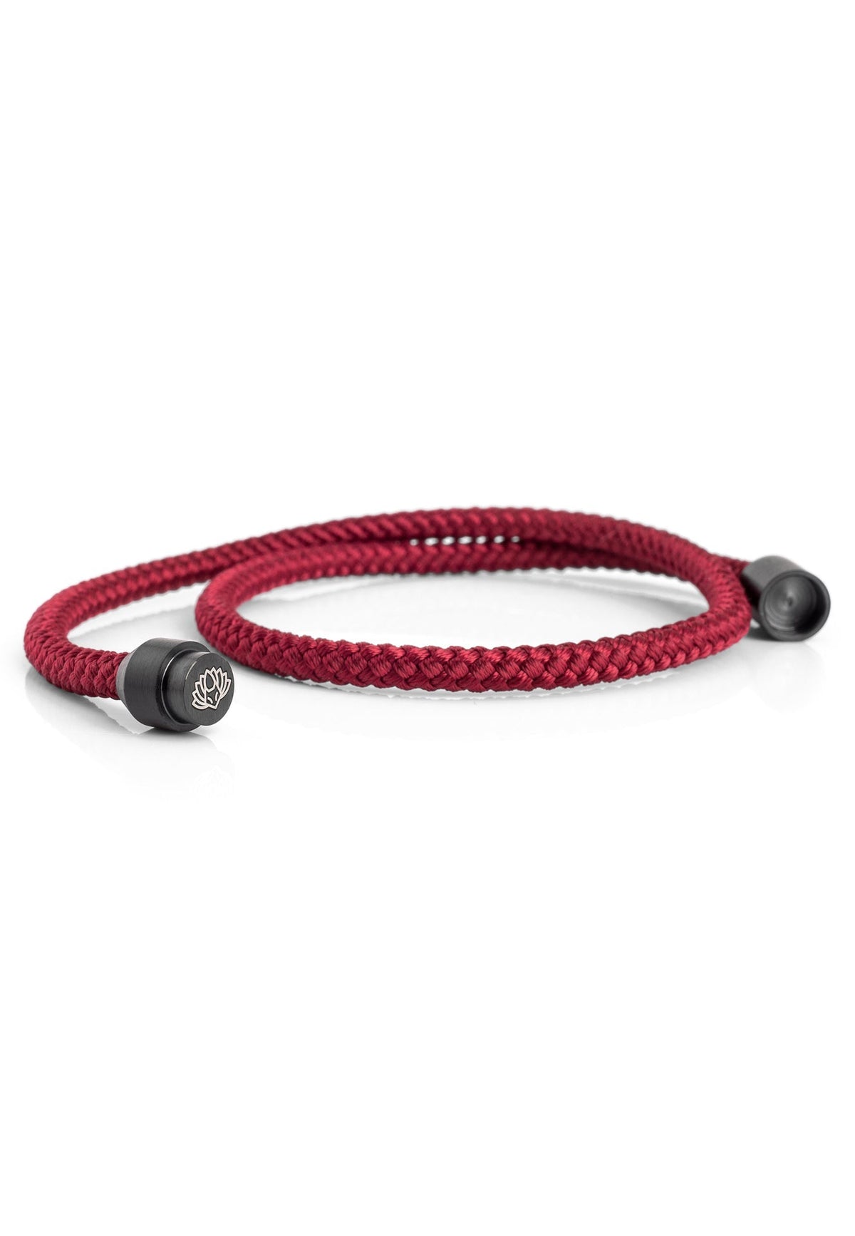 Mare Nylon Bracelet Matte Black - Maroon