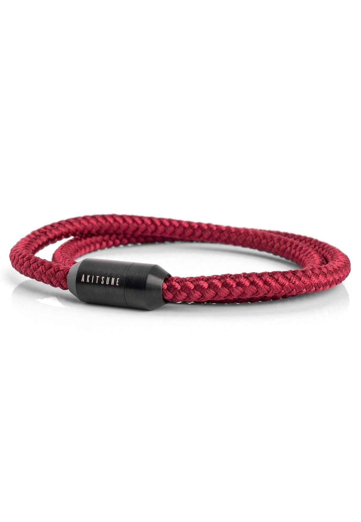 Mare Nylon Bracelet Matte Black - Maroon