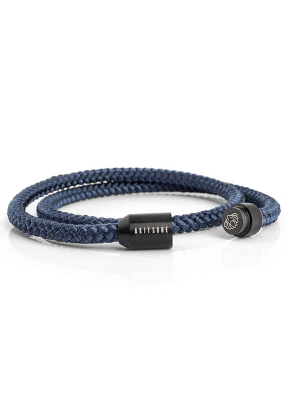 Mare Nylon Bracelet Matte Black - Navyblue