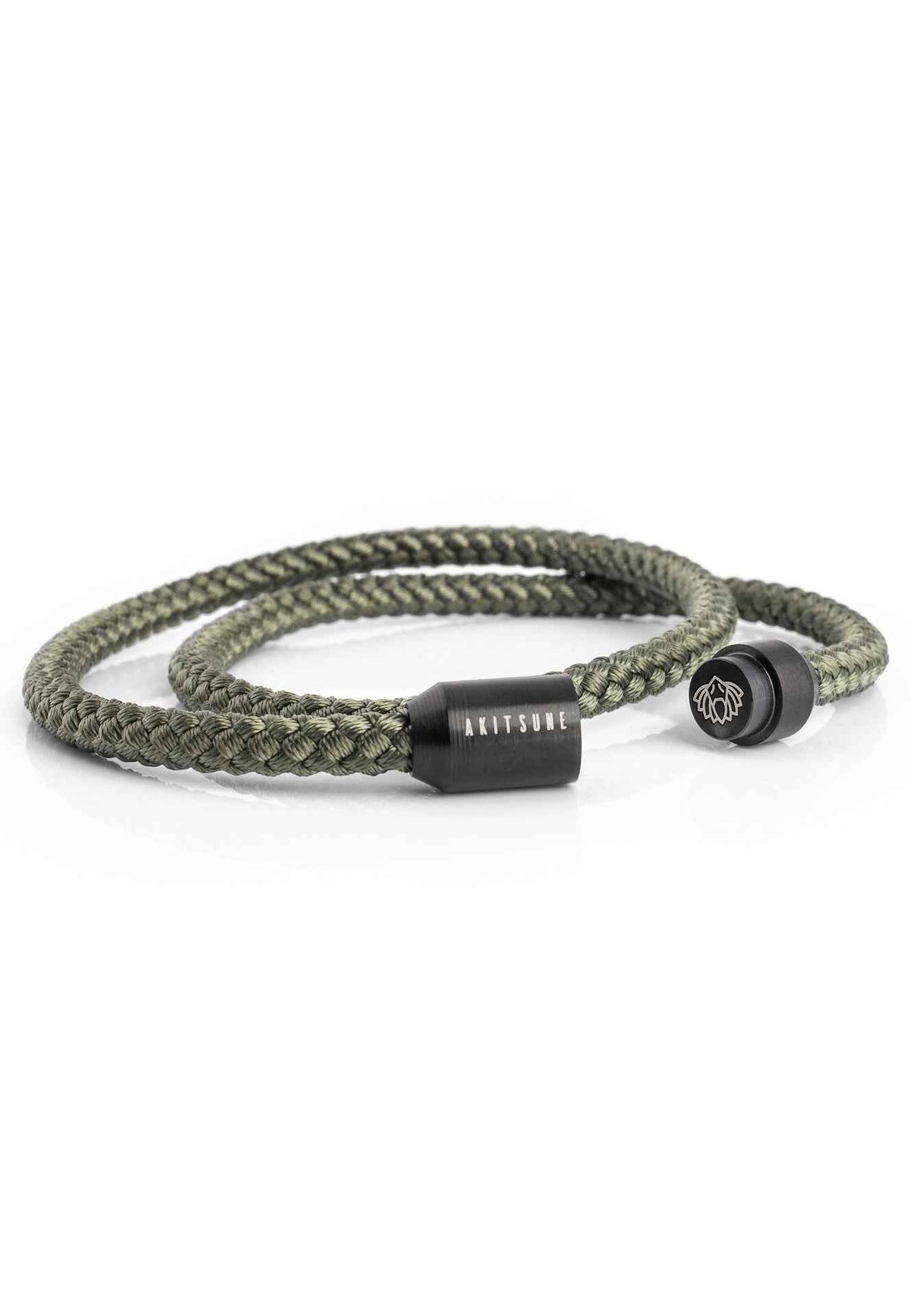 Mare Nylon Bracelet Matte Black - Olive